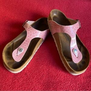 BIRKENSTOCK  Sz 7 Magic Snake Pink Gizeh Slip On Front Post Thong Sandals